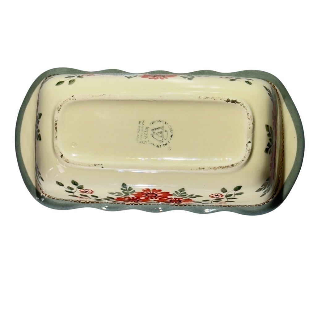 Handcrafted Wiza Original Boleslawiec Polish Pottery Baking Dish Floral Pattern - Picture 8 of 9